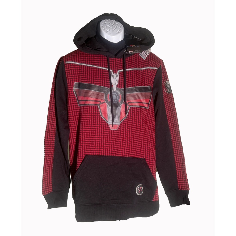 Marvel Ant-Man Hot Topic Hoodie Quantumania Mens M Black Red Cotton Our Universe
